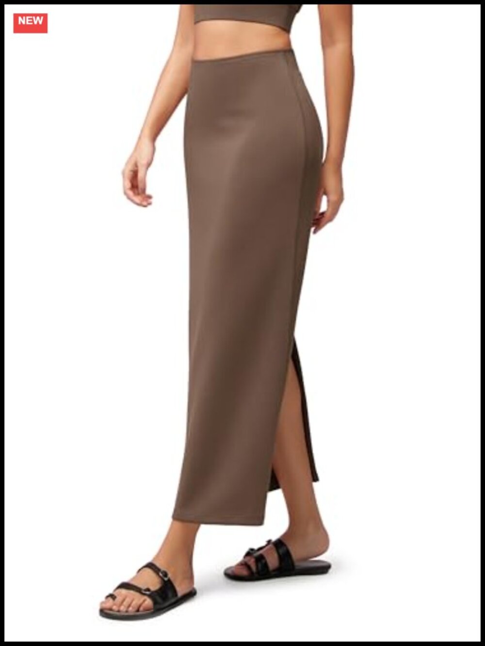 Modal Soft Maxi Skirt High Waist Back Slit Long Pencil Skirt